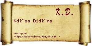 Kósa Diána névjegykártya