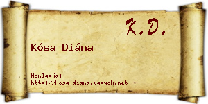 Kósa Diána névjegykártya